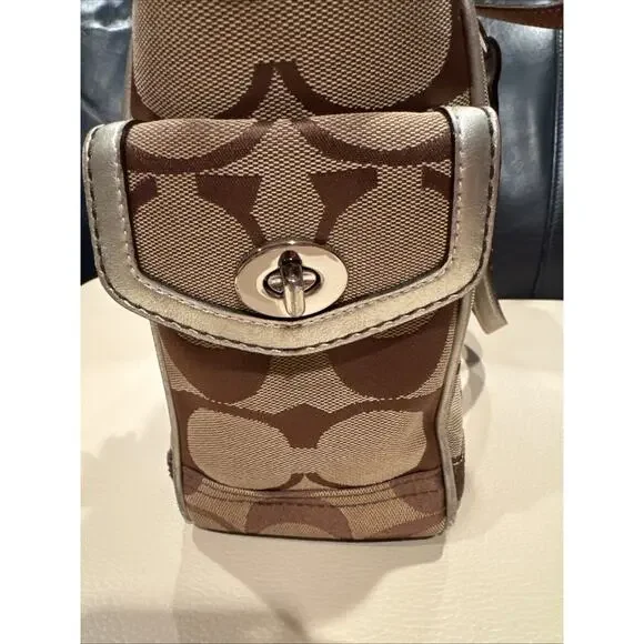 Vintage Coach Gallery East West Tote Bag In The Signature Canvas Leather Trim - Picture 5 of 16